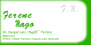 ferenc mago business card